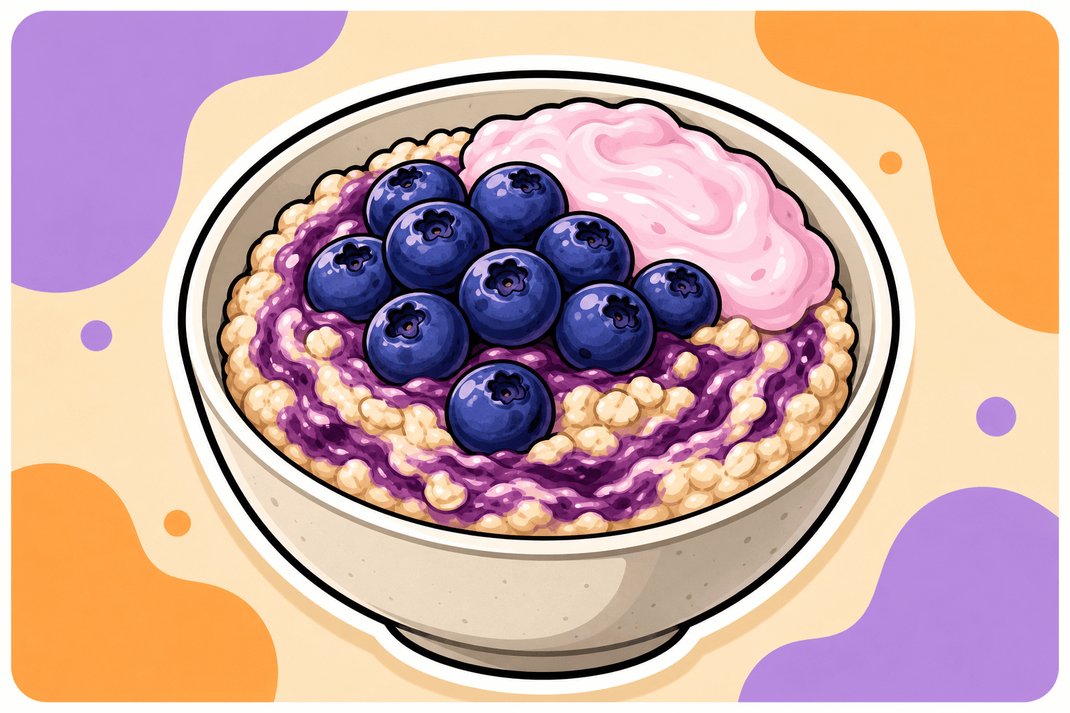 Illustration: Blueberry Oatmeal
