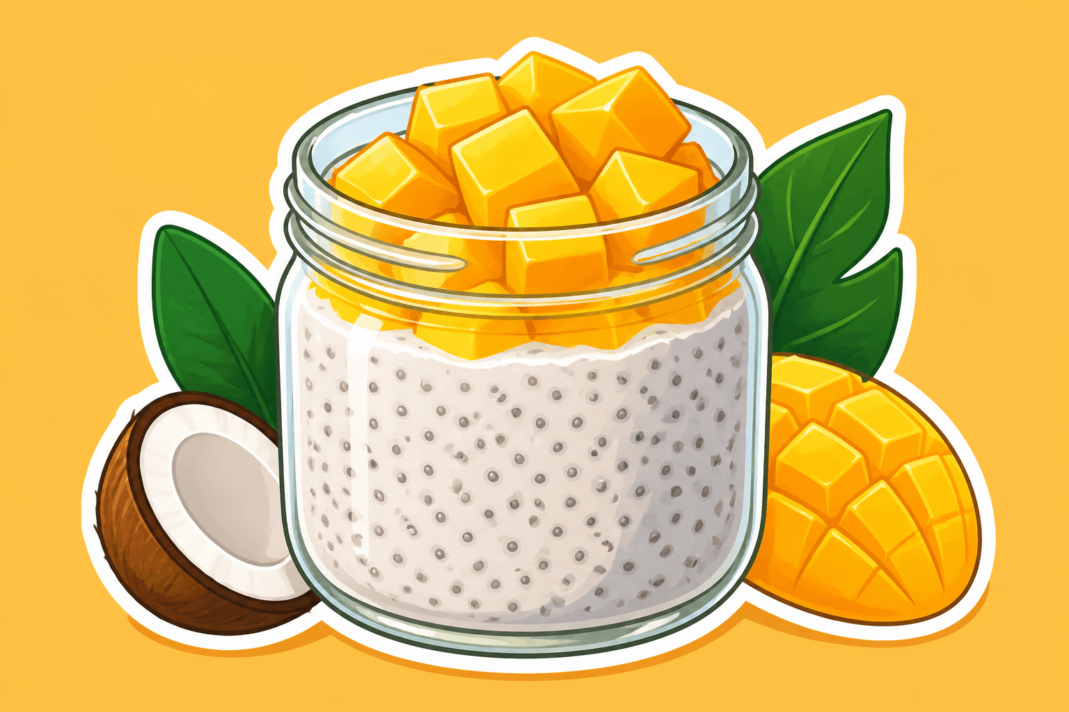 Illustration: Mango Chia Pudding