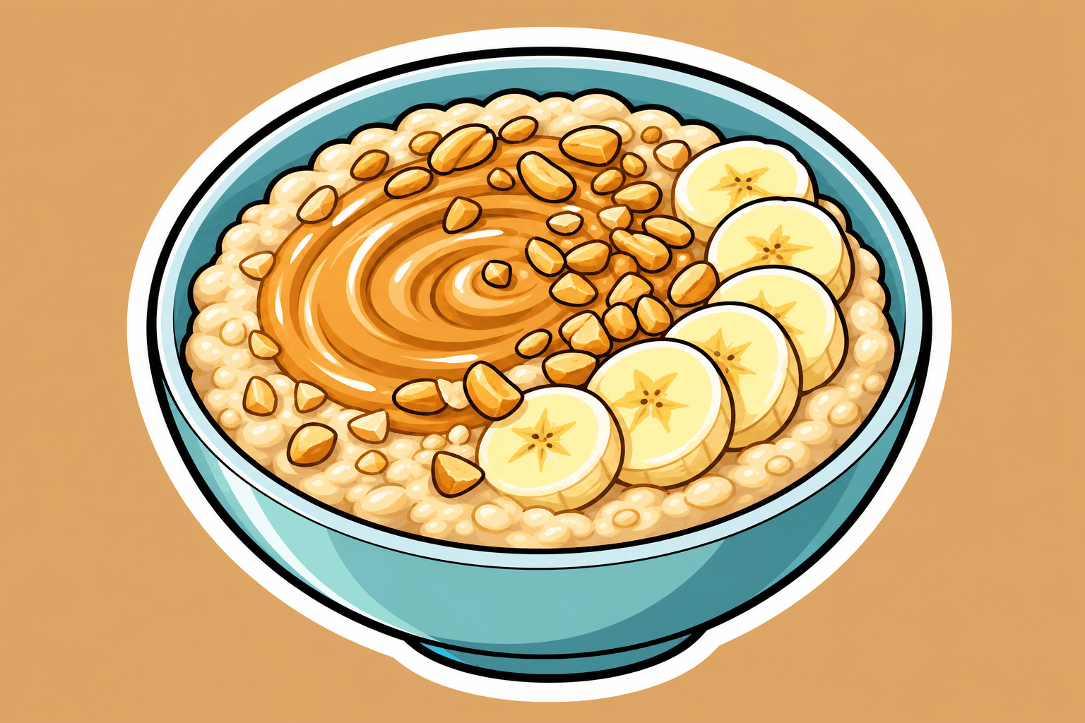 Illustration: Peanut Banana Oatmeal